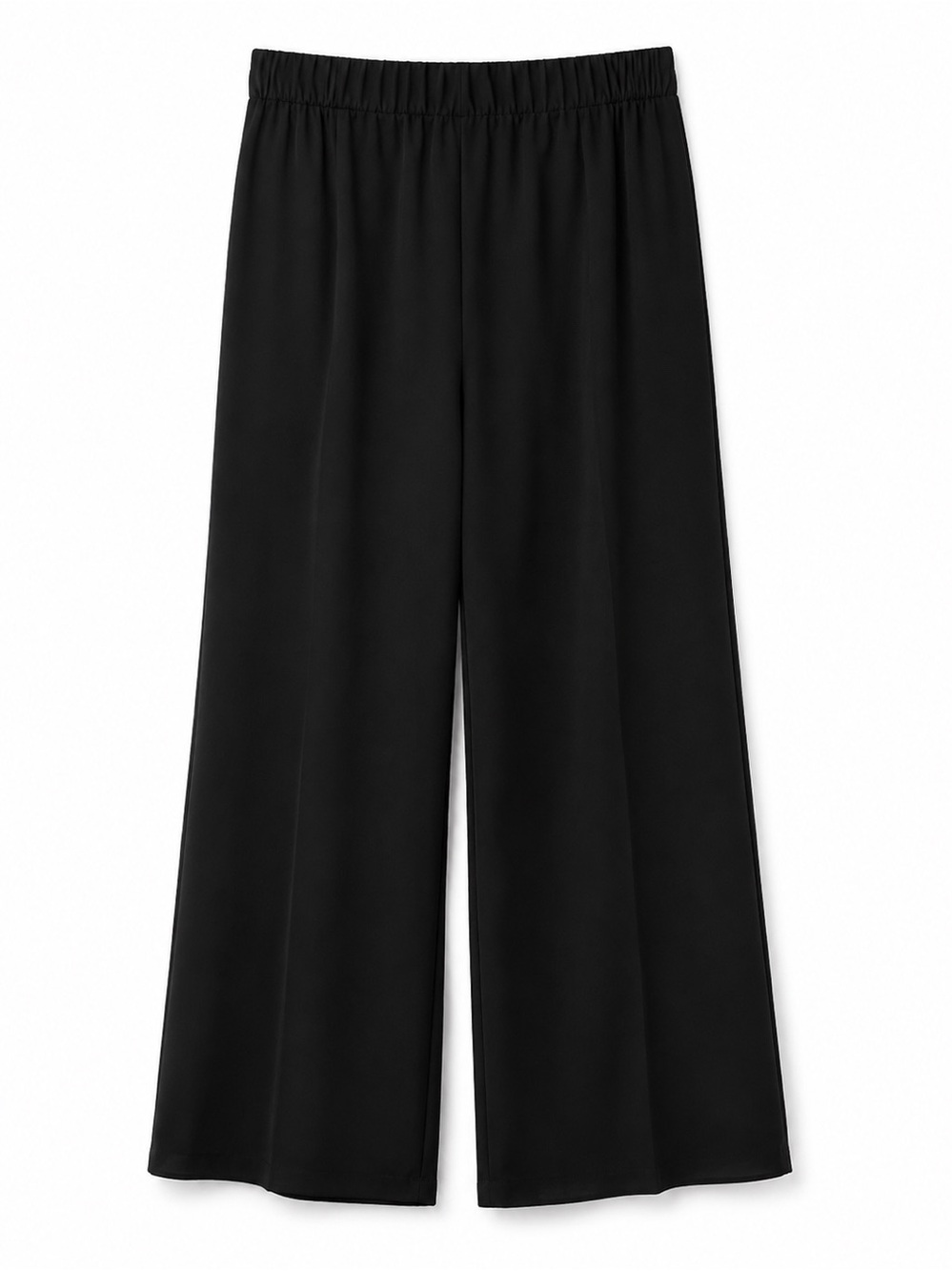 Women's Black Wide-Leg Pull-On Pants